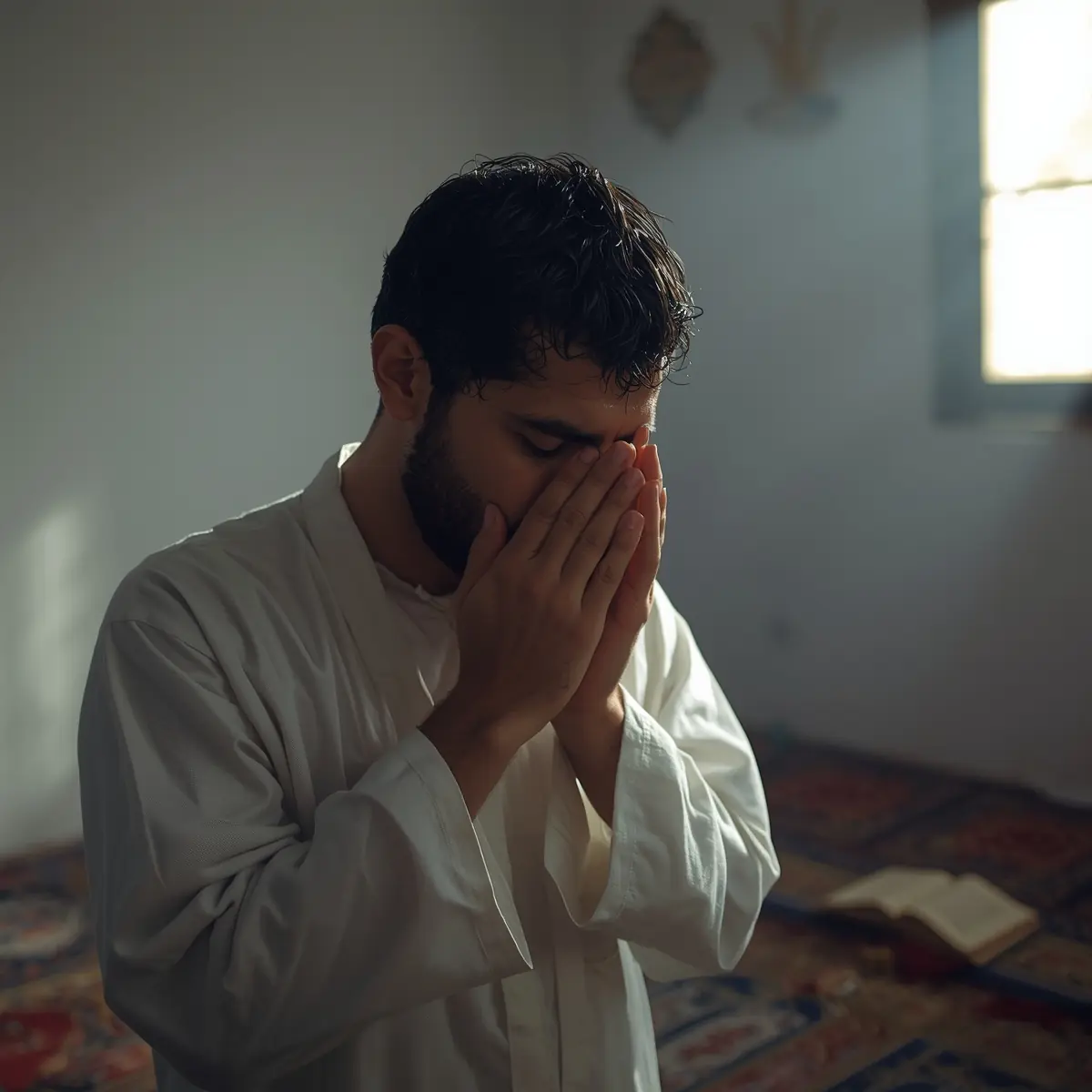 فردی که وضو گرفته است