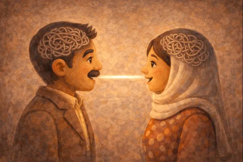 تبدیل افکار منفی و سوءتفاهمها به شفافیت با گفتگوی موثر با همسر.